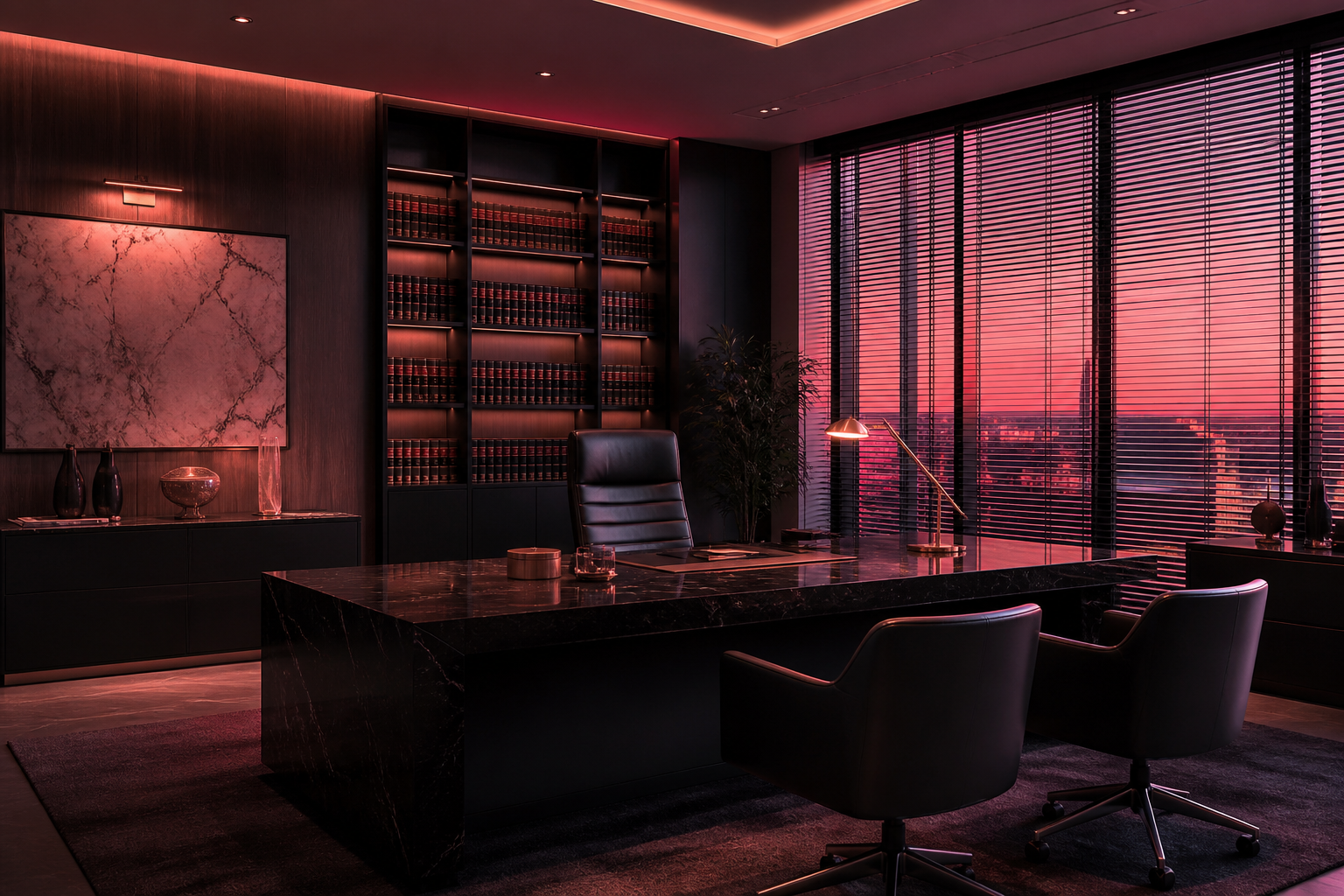 Lawyer consulting with a client in a modern law office